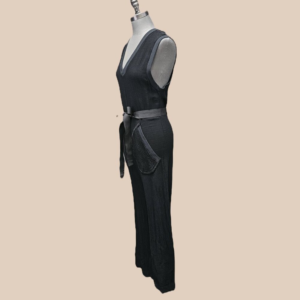 LINK Black Sleeveless Belted Jumpsuit
